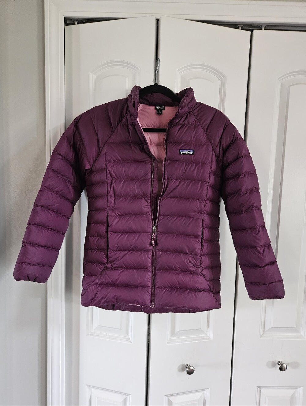 Patagonia Youth XL 14 Down Puffer Jacket Purple Pink NetPlus Fits XS Women
